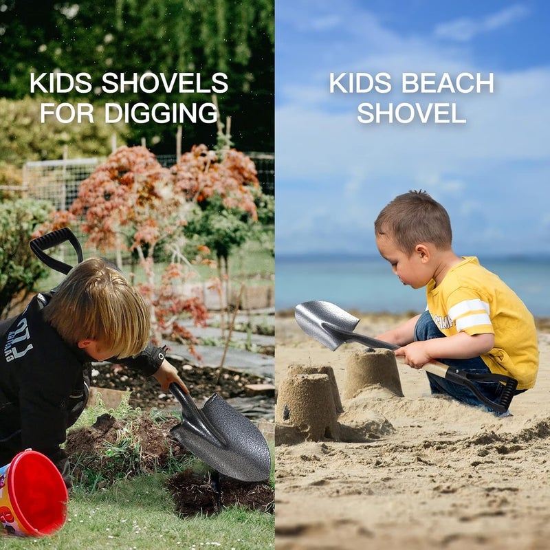 KOLEIYA Small Shovel ,Short Handle Shovel ,Overall Length 28 Inches ,Kids Shovels for Digging ,Shovels for Gardening,Metal Sand Shovel, Metal + Wooden - Image 3